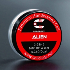 Authentic Coilology NI80 Alien Handcrafted Coil 3*28/40 AWG 4mm - 0.22ohm