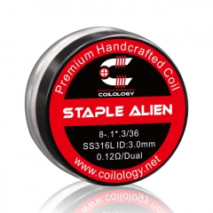 Authentic Coilology SS316 Staple Alien Handcrafted Coil 3*36 AWG 3mm - 0.12ohm