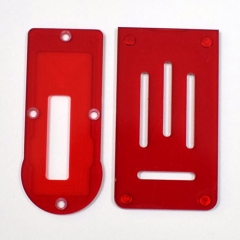 Replacement Acrylic Front + Bottom Panel Plate for Aspire Boxx Mod Kit - Red