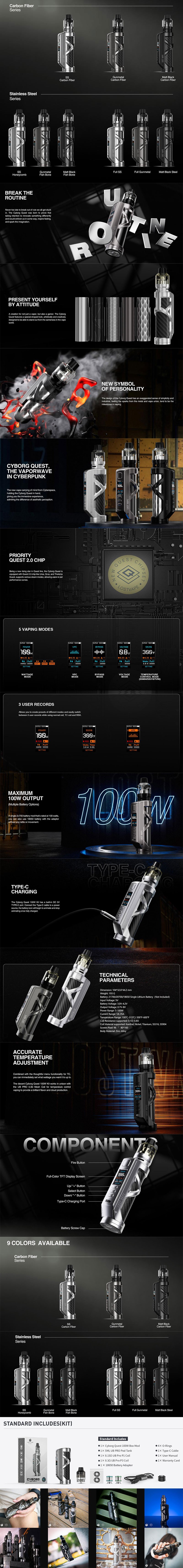 lost vape thelema 100w Lost Vape Cyborg Quest 100W Mod main image 0