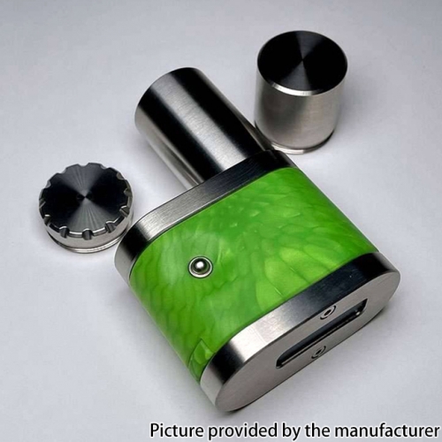 Stratum Balance Style 60W TC VW  18350 /18650 Box Mod - Silver + Green