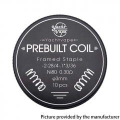 Authentic Yachtvape Prebuilt Coil Framed Staple Ni80 0.3ohm (10 PCS)