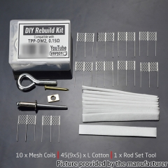 VAPJOY DIY Rebuild Kit for TPP DM2 0.15ohm Mesh Coils + Cotton + Tool