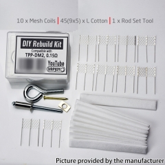 VAPJOY DIY Rebuild Kit for TPP DM2 0.15ohm Mesh Coils + Cotton + Tool