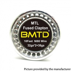 BMTD MTL Fused Clapton Coil NI80 30ga*2+38ga Prebuilt Spool Wire 10 Feet