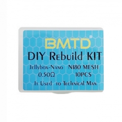 BMTD DIY Rebuild Kit for Jellybox Nano 0.5ohm NI80 Mesh Coil 10PCS + Cotton + Tool