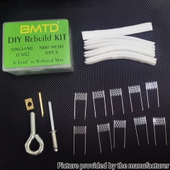 BMTD DIY Rebuild Kit for VINCI-VM1 0.3ohm NI80 Mesh Coil 10PCS + Cotton + Tool
