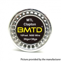 BMTD MTL Fused Clapton Coil NI80 30ga+38ga Prebuilt Spool Wire 10 Feet