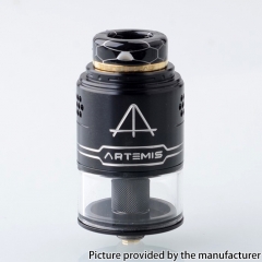 Authentic ThunderHead Creations THC & Tony Vapes Artemis II 25mm RDTA 4.5ml w/BF Pin - Sliver Black