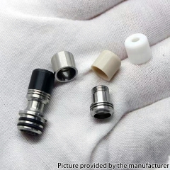 510 Drip Tip Set 510 Connector + POM / PEEK / SS Mouthpiece - Sliver