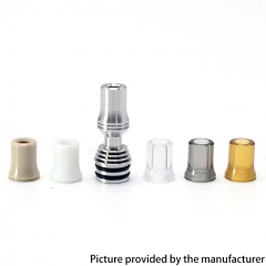 SXK Four One Five 415 Tombo Giri Baby Style 510 Drip Tip Set 510 Connector + Mouthpieces - Silver