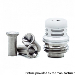 Mission XV Ignition Booster Tip Style Drip Tip Set for BB Billet Mod - Silver + White