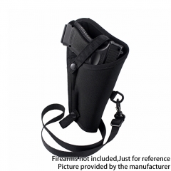 Outdoor Tactical Nylon Adjustable Cross Body Shoulder Buckle Holster for Large Frame 1911A1 .45 92F 9mm Pistol - Black