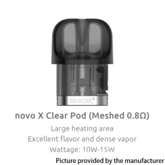 Authentic SMOKTech SMOK Novo X Replacement Pod Cartridge 2ml 3PCS - Clear Meshed 0.8ohm Pod