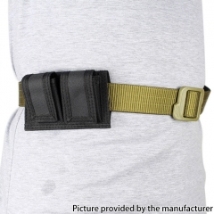 Outdoor Tactical 1000D Nylon Wear Belt Dual Pocket Revolver Ammo Bag Hunting Accessory Bag - CP