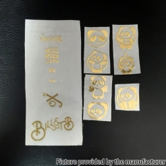 Wick'd Style Metal Stickers Set for SXK BB Billet Box Mod Kit - Gold