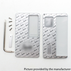 SXK Dot-Sturdy Kit 2 Style Aluminum Alloy Engraving Replacement Front + Back Cover Panel Plate for dotMod dotAIO V2 Pod - Sliver
