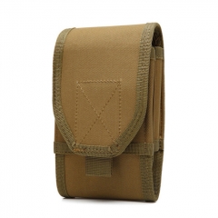 Outdoor Large-screen Double-layer Mobile Phone Bag Multi-functional Tactical Pocket Wear Belt bag for Travel Camping Hiking - Khaki