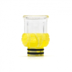 510 Drip Tip Resin + Glass Mouthpiece for RTA RDA Vape Atomizer  ( A Version ) - Yellow