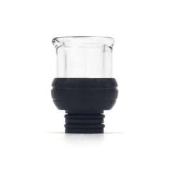 510 Drip Tip Stainless Steel + Glass Mouthpiece for RTA RDA Vape Atomizer - Black