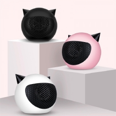 Electric Heater 300W Mini Desktop Heater 220V Small Space Heater Vertical Mute Heater Keep Warm Household Quick Heat Winter - White