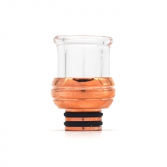 510 Drip Tip Stainless Steel + Glass Mouthpiece for RTA RDA Vape Atomizer - Copper