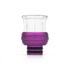 510 Drip Tip Aluminum+ Glass Mouthpiece for RTA RDA Vape Atomizer - Purple