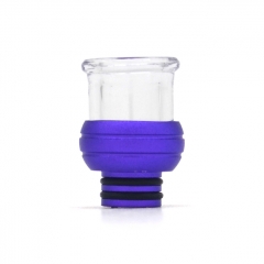 510 Drip Tip Aluminum+ Glass Mouthpiece for RTA RDA Vape Atomizer - Bluish Violet