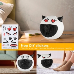 Electric Heater 300W Mini Desktop Heater 220V Small Space Heater Vertical Mute Heater Keep Warm Household Quick Heat Winter - White