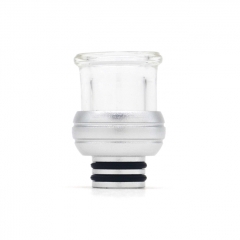 510 Drip Tip Aluminum+ Glass Mouthpiece for RTA RDA Vape Atomizer - Sliver