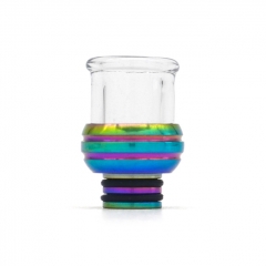 510 Drip Tip Stainless Steel + Glass Mouthpiece for RTA RDA Atomizer - Rainbow
