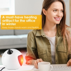 Electric Heater 300W Mini Desktop Heater 220V Small Space Heater Vertical Mute Heater Keep Warm Household Quick Heat Winter - White