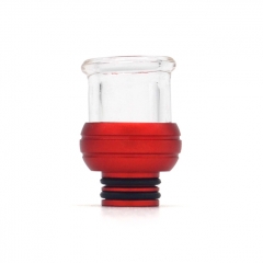 510 Drip Tip Aluminum+ Glass Mouthpiece for RTA RDA Vape Atomizer - Red