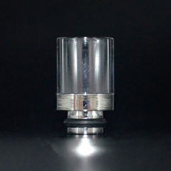 510 Drip Tip Stainless Steel + Glass Mouthpiece for RTA RDA Vape Atomizer - Sliver