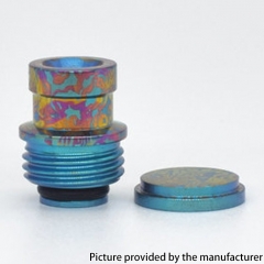 Authentic MK MODS Ti-type2 Titanium Alloy Drip Tip + Button Set for SXK BB Billet Box Mod - Rainbow