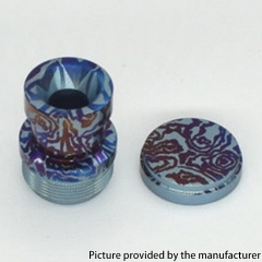 Authentic MK MODS Ti-type2 Titanium Alloy Drip Tip + Button Set for dotMod dotAIO V1 V2 Pod - Blue