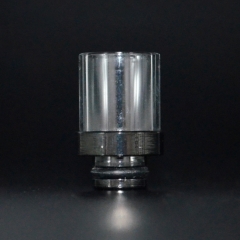 510 Drip Tip Stainless Steel + Glass Mouthpiece for RTA RDA Vape Atomizer - Black
