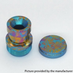 Authentic MK MODS Ti-type2 Titanium Alloy Drip Tip + Button Set for dotMod dotAIO V1 V2 Pod - Rainbow