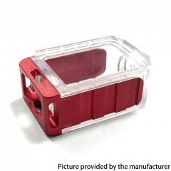 S-ProRo Style Aluminum + PC Boro Tank for SXK BB Billet AIO Box Mod Kit - Red +Translucent