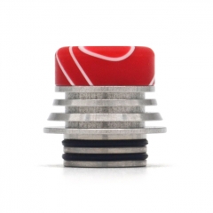 Resin 810 Drip Tip Tower Mouthpiece for RTA RDA Vape Tank - Sliver Red