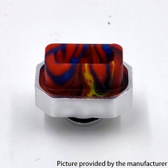 Kontrl Mag Style Aluminum Resin 510 Drip Tip - Sliver + Red