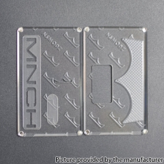 NS X MONARCHY Square Button Style Front + Back Cover Panel Plate for BB Billet Box Mod Kit 2PCS - Transparent