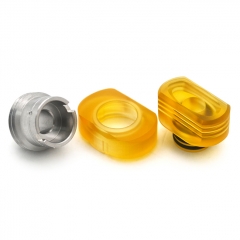 Protocol MVP Style Sainless Steel + PEI Drip Tip for BB  Billet  Boro AIO Box Mod - Silver + Yellow