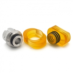 Protocol MVP Style Sainless Steel + PEI Drip Tip for BB  Billet  Boro AIO Box Mod - Silver + Yellow