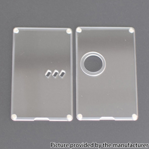 Authentic MK MODS Acrylic Replacement Round Button Front + Back Cover Panel Plate for VandyVape Pulse AIO Mini Kit - Transparent