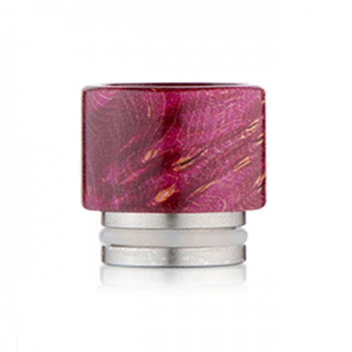 Replacement Stable Wood + SS Base 810 Drip Tip Mouthpiece for RTA RDA Tank -  Purple