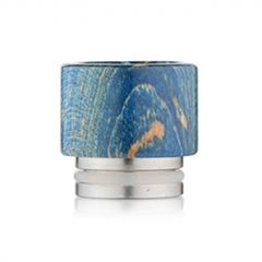 Replacement Stable Wood + SS Base 810 Drip Tip Mouthpiece for RTA RDA Vape Tank -  Blue