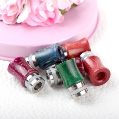 Replacement Stable Wood + SS Base 510 Drip Tip Mouthpiece for RTA RDA Tank - Red