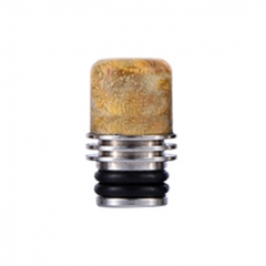 Replacement Stable Wood + SS Base 510 Drip Tip Mouthpiece for RTA RDA Vape Tank - Yellow