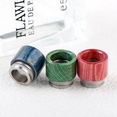 Replacement Stable Wood + SS Base 810 Drip Tip Mouthpiece for RTA RDA Tank -  Purple